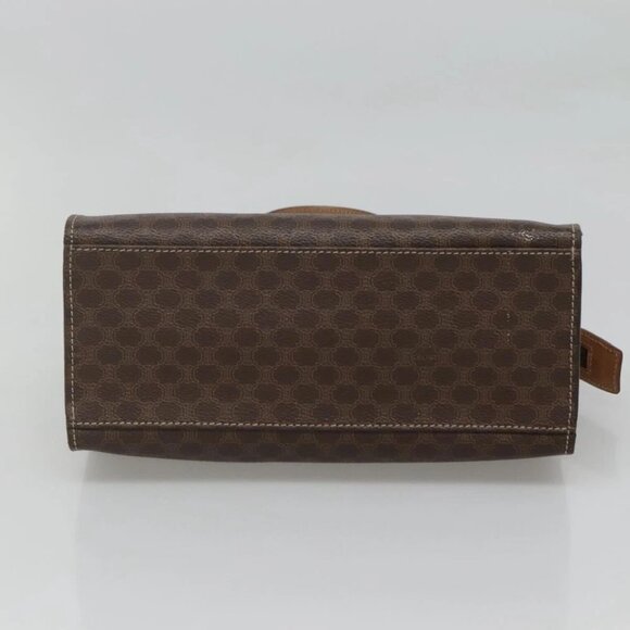 CELINE Macadam Canvas Hand Bag PVC Leather 2way Brown Gold Auth 123320 - Picture 7 of 15